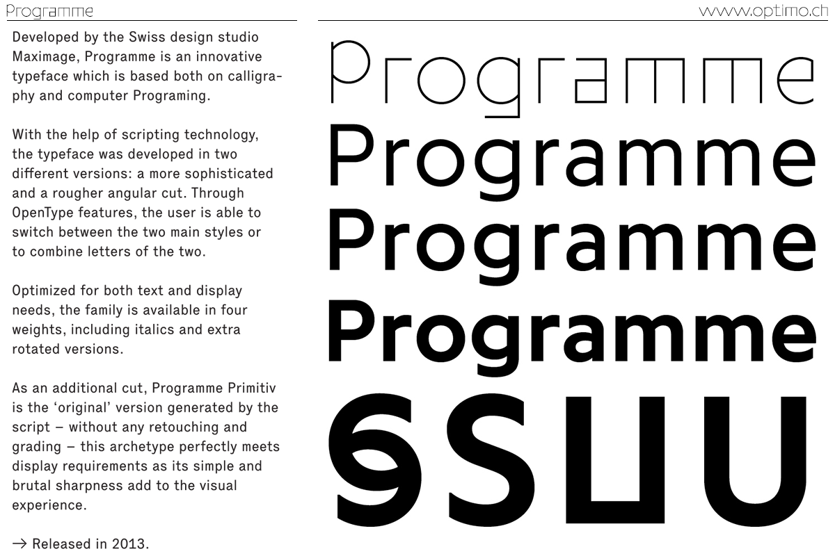 Example font Programme #1